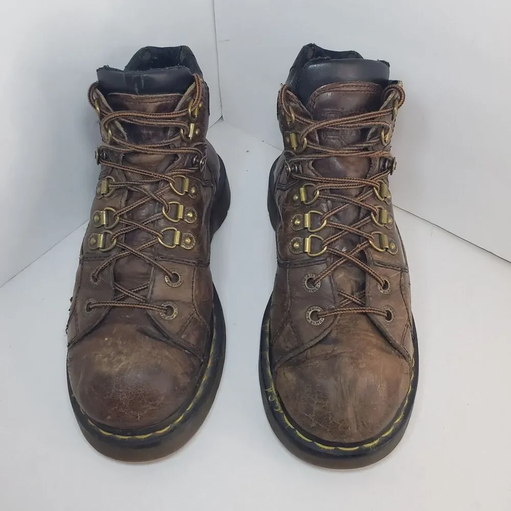 Vtg Doc Martens Sz 8M 9W Grizzly Chunky Platform Oxford Boots Shoes Brown